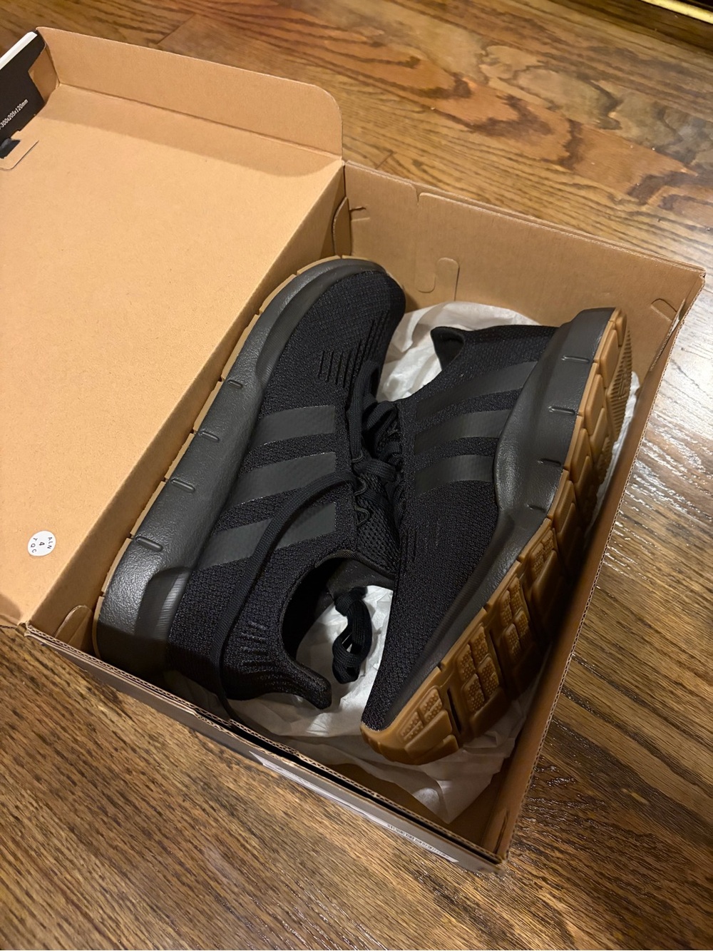 Adidas Black Knit Slip-On Athletic Sneakers with Gum Outsole